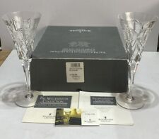 RARE Pair Waterford Crystal Millennium HEALTH Toasting Flutes in Original Box picture