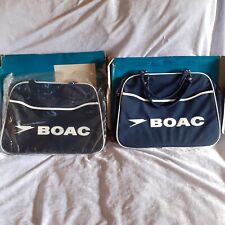 Pair Of Vintage BOAC Flight Bags Dated 1971 In New Condition picture