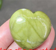 1pcs natural peridot loving heart quartz crystal Carved pendant Reiki gem 1