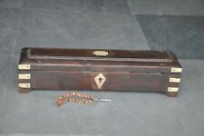  Vintage Wooden 3 Compartment Handcrafted Pen/ Pencil Box With Brass Fitted Work picture