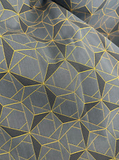 HBF, Folded Lines (973-54) Charcoal & Gold Upholstery Fabric, Total 3 Yards picture