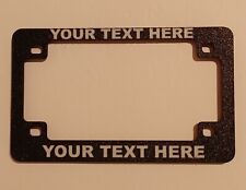 Personalized 3D Printed Motorcycle License Plate Frame.   Your Words or 