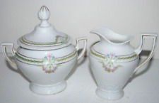 Vintage Weimar, Germany, porcelain sugar and creamer set, floral pattern picture