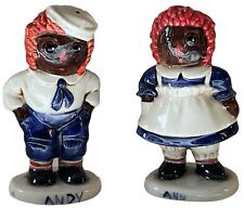Vintage Black Raggedy Ann and Andy Shaker Set The Bobbs Merrill Inc 1974 Rare picture