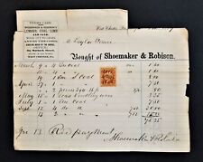 1868 antique SHOEMAKER ROBISON coal receipt PIERCE west chester pa REV STAMP picture