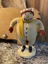 Cody Foster Primitive Snowman Vintage ESC Trading Co Country Folk Art Holiday 8” picture