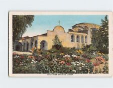 Postcard Mission San Juan Capistrano Front View Showing Garden California USA picture