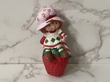 VTG 1980 WWA Strawberry Shortcake Sitting on a Strawberry Christmas Ornament 4” picture