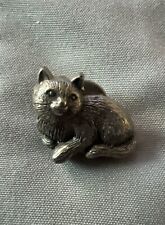 Vintage RARE silver tone Cat pin picture