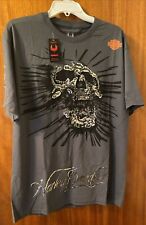 Harley Davidson Short Sleeve Shirt Skull On Sleeve Size L Speed Junkies On Back picture