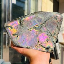 4.94LB Natural Purple Flash Labradorite Quartz Crystal Freeform Mineral Healing picture