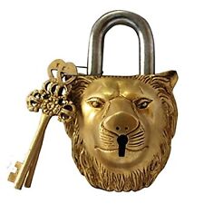 Handmade Brass Blessing Brass Padlock Lock with Keys Working Functional picture