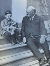 1909 Vintage Magazine Illustration Grover Cleveland With His Son Francis picture