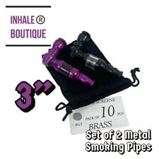 Collectible metal smoking pipes/ Set Of TWO/ Anodized Aluminum /In Velvet Pouch picture