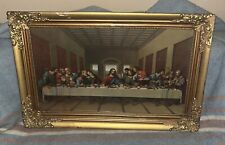 Vintage Print Of The Last Supper In Ornate Frame 23” X  15” picture