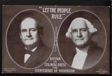Rare 1908 Wm J Bryan as George Washington Presidential Campaign Postcard picture