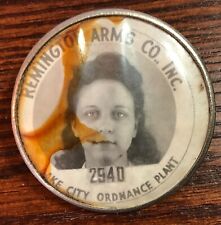 Remington Arms WWII woman's employee ID badge; Lake City, MO Ordnance Plant picture