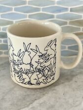 Vintage Taylor & NG Naughty Rabbit Bunny Blue Coffee Mug Cup 1984 Japan picture