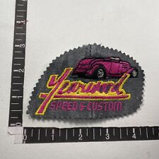 As-Is-Cut-From-Hat Patch-ish Cutout Pink Hot Rod YEARWOOD ROD & CUSTOM Car 10B6 picture