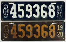 1920 Ohio Vintage Original Metal License Plates Pair Matching Set Classic picture