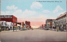 Albany, GA 1940s Postcard: 'Broad Street Looking East' / Downtown - Georgia picture