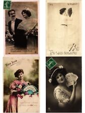 LADIES WITH FANS GLAMOUR 21 Vintage POSTCARDS (L6100) picture