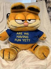 Vintage Jumbo Garfield Plush Stuffed Animal  27” “Are We Having Fun Yet?” Dakin picture