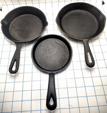 3 Small Cast Iron Fry Frying Pans Skillets 5