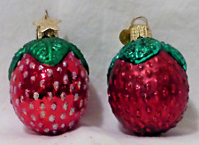 OWC Old World Christmas Glass Strawberries #28006 & #28021 luscious & glistening picture
