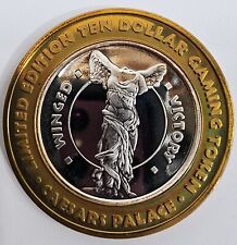 1966 $10 Caesars Palace Winged Victory 999 Fine Silver Center Gaming Token picture