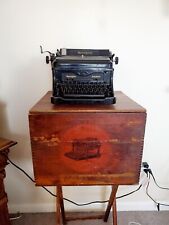 ANTIQUE 1930s REMINGTON NOISELESS MANUAL TYPEWRITER WITH SHIPPING CRATE picture