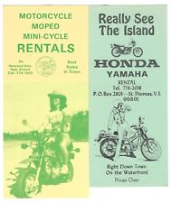 Lot of 2 Vintage HONDA Yamaha MOTORCYCLE Ad CARDS St Thomas VIRGIN ISLANDS 80s picture