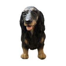 Black Dog Ceramic Vintage longhair Dachshun Figurine hand made dog H:2 in L:4 in picture