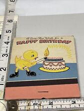 Rare Giant Feature Matchbook A Sure Fire Wish for a HAPPY BIRTHDAY gmg  Unsyruck picture