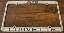Vintage 1972 Corvette Booster License Plate Frame Heavy METAL picture