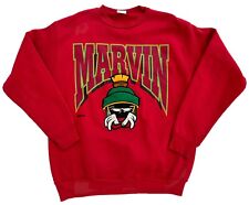 Vtg ‘93 EMBROIDERED Marvin The Martian Warner Brothers Red Crewneck Sweatshirt L picture