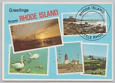 State View~5 Stamp Views Greeting From Rhode Island~Continental Postcard picture