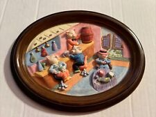 3d Pigs At A Bar? Wall Hanging Vintage Velvet Back Oriental Trading Co picture