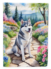 Siberian Husky Spring Path Flag Canvas House Size DAC6718CHF picture