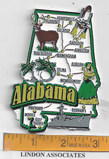ALABAMA  STATE  MAP  JUMBO MAGNET   7 COLOR   MONTGOMERY  TUSCALOOSA  MOBILE  picture