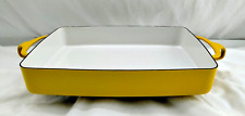 Vtg DANSK MCM Kobenstyle Yellow Enamel 11x8 Baking Lasagna Casserole IHQ/France picture