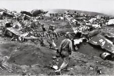 1945 WWII WRECKED JAPANESE AIRPLANES IWO JIMA AIRPORT 8X12 PHOTO JOE ROSENTHAL picture