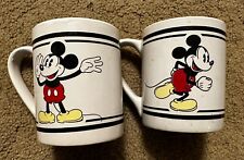 Disney Mickey Mouse Coffee Mug Black White Red Gibson 11oz x 2 Lot picture