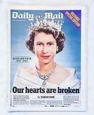 Queen Elizabeth II 1926-2022 - Daily Mail Friday 9th September 2022 Historic SE picture