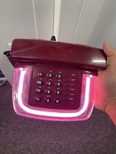 Vintage Red Maroon Neon & Lucite Corded Phone Land-Line Retro 80's Works #NP888 picture