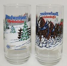 1995 Anheuser-Busch Inc. Budweiser Clydesdales 16oz Glassware Set of 2 picture