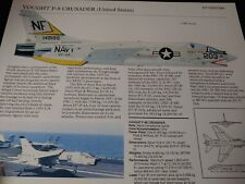 UP CLOSE ~ Vought F-8 Crusader  Military Jet Aircraft Profile Data Print picture