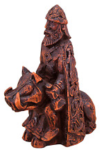 Freyr Figurine - Wood Finish - Norse God of Harvest Viking Statue Dryad Design picture