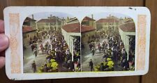 Antique Stereoscope Slide Public Market Shanghai, China #162 1905 Stereoview  picture