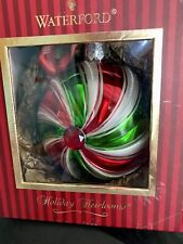Waterford Holiday Heirlooms GIANT PEPPERMINT GLASS ORNAMENT BOXED 2005 picture